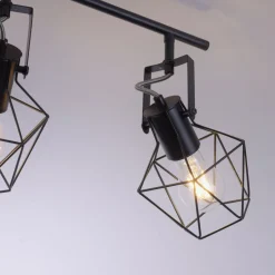 Just Light Beweglicher Deckenspot Holz Metall 110 cm E27 Vintage< Bürolampen|Wohnzimmerlampen