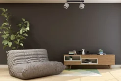 Belis Beweglicher Deckenspot Stoff Schwarz Beige E14 L:55 cm< Flurlampen|Bürolampen