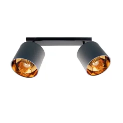 Spots|Flurlampen*Belis Beweglicher Deckenstrahler Stoff E27 70 cm in Grau Gold