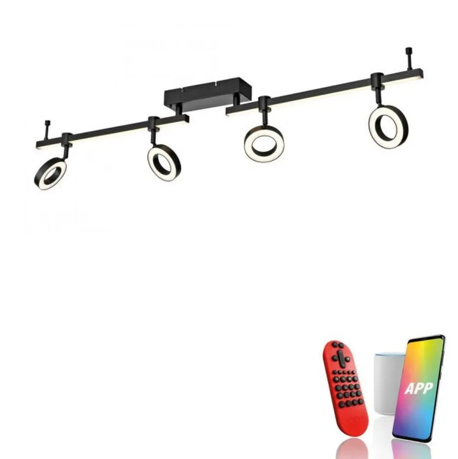 Just Light Beweglicher LED Deckenspot Schwarz RGB 114,5 cm dimmbar< Flurlampen|Bürolampen