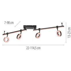 Just Light Beweglicher LED Deckenspot Schwarz RGB 114,5 cm dimmbar< Flurlampen|Bürolampen