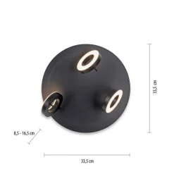 Paul Neuhaus Beweglicher LED Deckenstrahler Anthrazit IP44 Ø33,5 cm< Flurlampen|Bürolampen