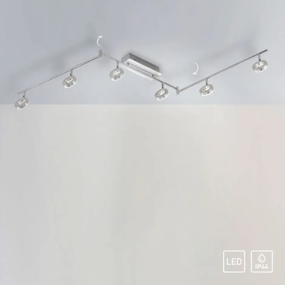 Flurlampen|Bürolampen*Paul Neuhaus Beweglicher LED Deckenstrahler in Aluminium IP44 188 cm