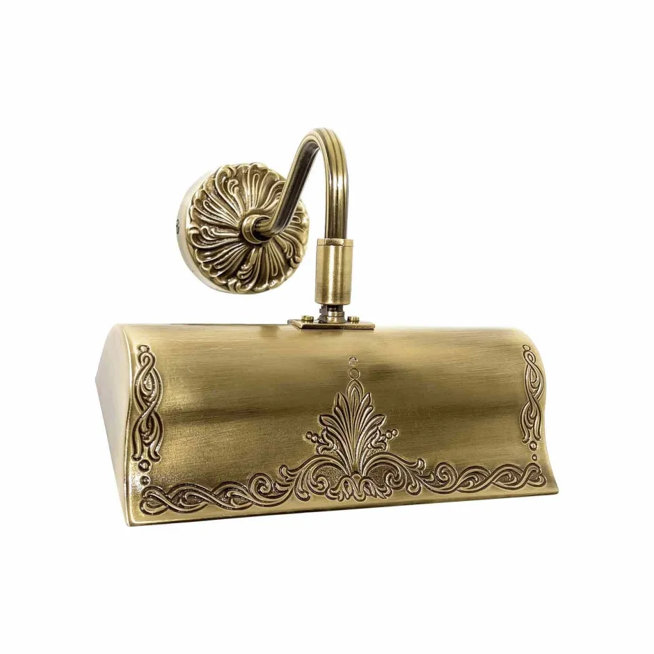 Giovanni Battista Bilderleuchte Jugendstil B: 19,5 cm in Bronze E14 Messing< Wandleuchten|Badezimmer Lampe