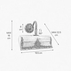 Giovanni Battista Bilderleuchte Jugendstil B: 19,5 cm in Bronze E14 Messing< Wandleuchten|Badezimmer Lampe