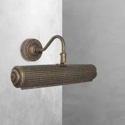 Giovanni Battista Bilderleuchte Messing B: 31,5 cm in Bronze Jugendstil E14< Wohnzimmerlampen|Messinglampen