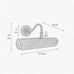 Giovanni Battista Bilderleuchte Messing B: 31,5 cm in Bronze Jugendstil E14< Wohnzimmerlampen|Messinglampen