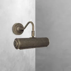 Giovanni Battista Bilderleuchte Messing B: 21,5 cm schwenkbar in Bronze E14< Wandleuchten|Badezimmer Lampe