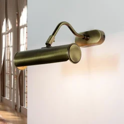 Metall Lampen|Messinglampen*Giovanni Battista Bilderleuchte Messing Bronziert 20cm Verstellbar