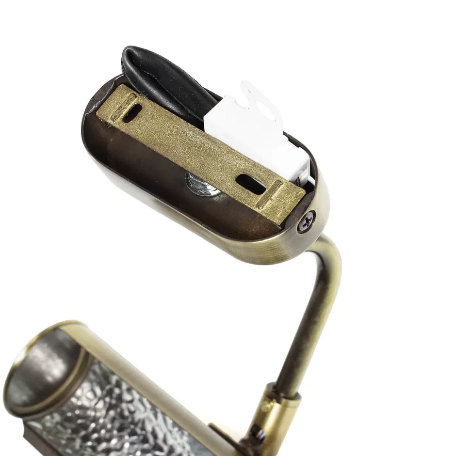 Metall Lampen|Messinglampen*Giovanni Battista Bilderleuchte Messing Bronziert 20cm Verstellbar