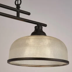 Searchlight Billardleuchte Esstisch B: 75 cm E27 verstellbar Schwarz< Hängelampen|Wohnzimmerlampen