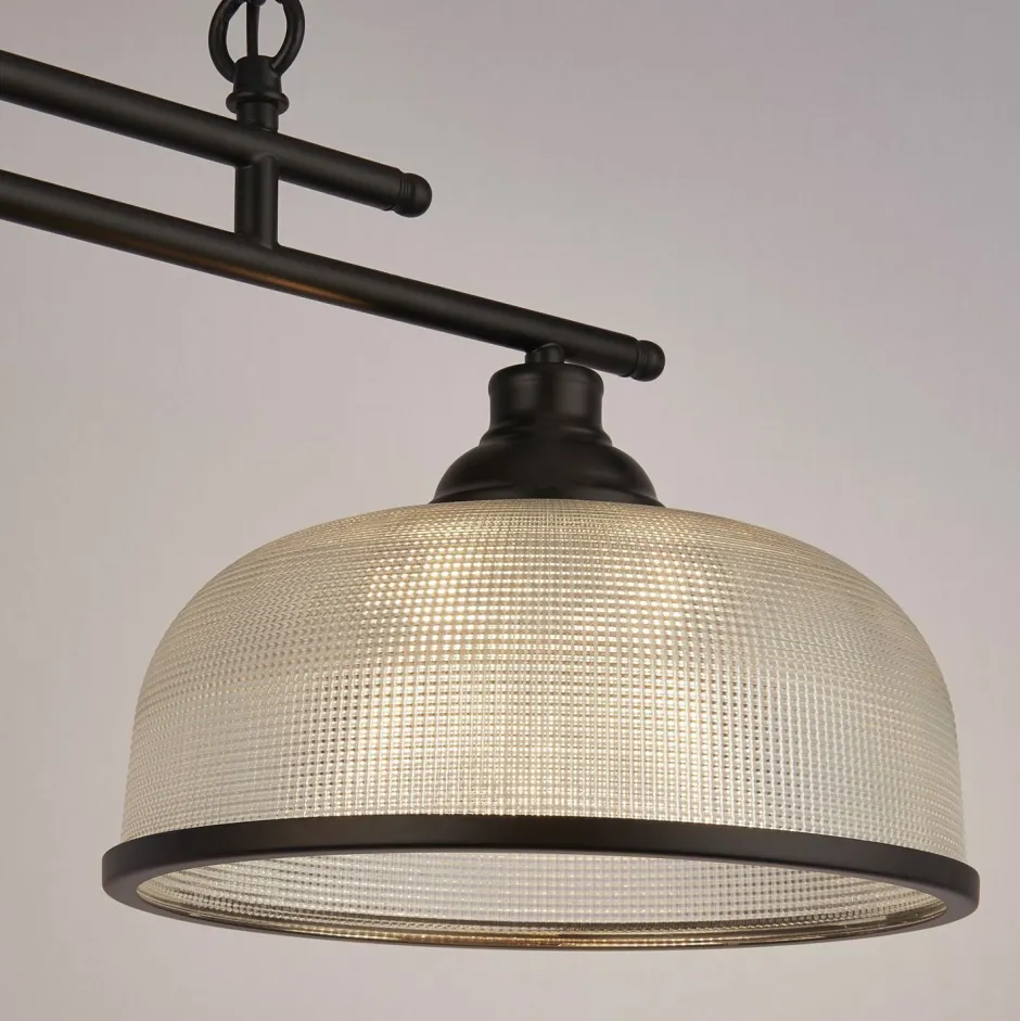 Searchlight Billardleuchte Esstisch B: 75 cm E27 verstellbar Schwarz< Hängelampen|Wohnzimmerlampen