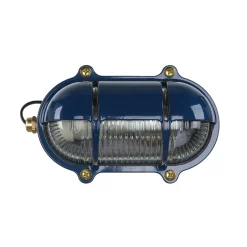 Rustikale Lampen|Metall Lampen*Lido Blaue Außen Wandlampe aus Echt-Messing SKIATHOS