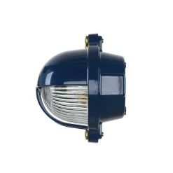 Rustikale Lampen|Metall Lampen*Lido Blaue Außen Wandlampe aus Echt-Messing SKIATHOS