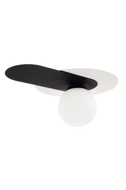 Belis Blendarme Deckenlampe Glaskugel Schwarz Weiß E27 35 cm< Flurlampen|Bürolampen