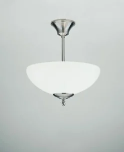 Berliner Messingleuchten Blendarme Deckenlampe in Nickel Messing Glas E27 Ø32 cm< Bürolampen|Wohnzimmerlampen