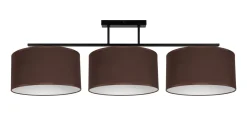 Belis Blendarme Deckenlampe Stoff Schwarz Braun E27 L:100 cm< Bürolampen|Wohnzimmerlampen