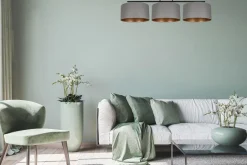 Belis Blendarme Deckenlampe Stoff Graphit Gold E27 3-flammig< Bürolampen|Wohnzimmerlampen