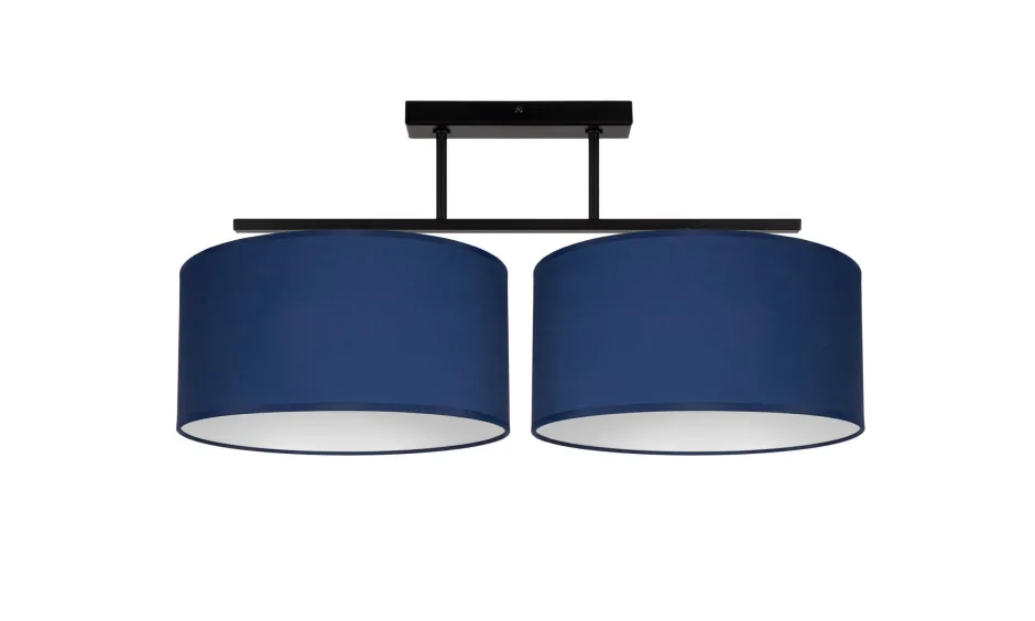 Belis Blendarme Deckenlampe Stoff Schwarz Blau Weiß E27 70 cm< Bürolampen|Wohnzimmerlampen