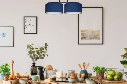 Belis Blendarme Deckenlampe Stoff Schwarz Blau Weiß E27 70 cm< Bürolampen|Wohnzimmerlampen