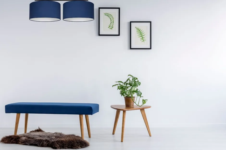 Belis Blendarme Deckenlampe Stoff Schwarz Blau Weiß E27 70 cm< Bürolampen|Wohnzimmerlampen