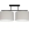 Bürolampen|Wohnzimmerlampen*Belis Blendarme Deckenlampe Stoff Schwarz Grau Weiß E27 70 cm