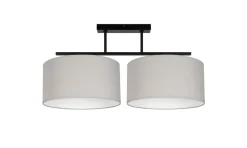 Bürolampen|Wohnzimmerlampen*Belis Blendarme Deckenlampe Stoff Schwarz Grau Weiß E27 70 cm