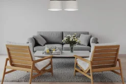 Bürolampen|Wohnzimmerlampen*Belis Blendarme Deckenlampe Stoff Schwarz Grau Weiß E27 70 cm