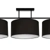 Bürolampen|Wohnzimmerlampen*Belis Blendarme Deckenlampe Stoff Schwarz Weiß E27 3-flammig