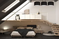 Bürolampen|Wohnzimmerlampen*Belis Blendarme Deckenlampe Stoff Schwarz Weiß E27 3-flammig