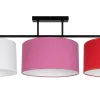 Bürolampen|Wohnzimmerlampen*Belis Blendarme Deckenlampe Stoff Weiß Rosa Rot E27 L:100 cm