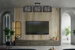 Bürolampen|Wohnzimmerlampen*Belis Blendarme Deckenlampe Stoff Graphit Muster E27 3-flmg