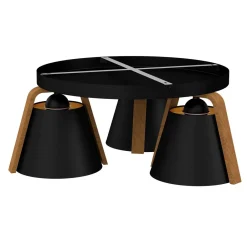 Deckenleuchten|Flurlampen*Luminex Blendarme Deckenlampe Stoff Holz Metall B:48 cm E27