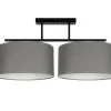 Wohnzimmerlampen|Stofflampen*Belis Blendarme Deckenlampe Stoff Schwarz Graphit E27 L:70 cm