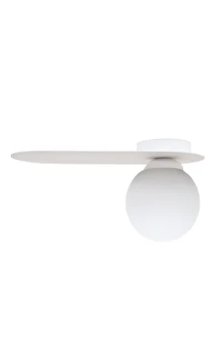 Belis Blendarme Deckenleuchte Glaskugel Weiß E27 H:22 cm< Flurlampen|Bürolampen