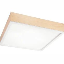 Wohnzimmerlampen|Glaslampen*Lamkur Blendarme Deckenleuchte Glas Holz Pinie E27 L:48 cm