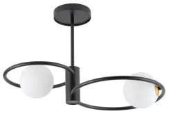 Deckenleuchten|Kugellampen*Sigma Blendarme Deckenleuchte Glas Schwarz Weiß G9 L:55 cm