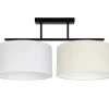 Belis Blendarme Deckenleuchte Stoff Weiß Ecru E27 L:70 cm< Bürolampen|Wohnzimmerlampen