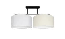 Belis Blendarme Deckenleuchte Stoff Weiß Ecru E27 L:70 cm< Bürolampen|Wohnzimmerlampen