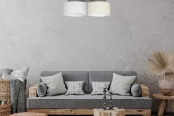 Belis Blendarme Deckenleuchte Stoff Weiß Ecru E27 L:70 cm< Bürolampen|Wohnzimmerlampen