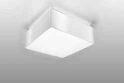 Deckenleuchten|Flurlampen*Sollux Blendarme Deckenleuchte Weiß Modern 25 cm quadratisch E27