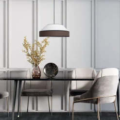 Belis Blendarme Hängelampe Stoff Schwarz Weiß E27 Ø45 cm< Hängelampen|Bürolampen