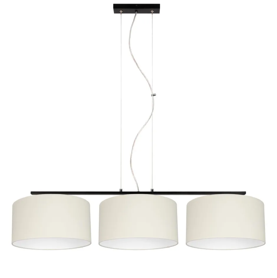 Belis Blendarme Hängelampe Stoff Schwarz Ecru E27 L:100 cm< Bürolampen|Wohnzimmerlampen