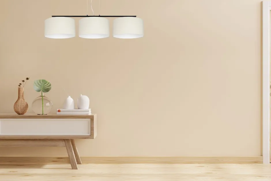 Belis Blendarme Hängelampe Stoff Schwarz Ecru E27 L:100 cm< Bürolampen|Wohnzimmerlampen