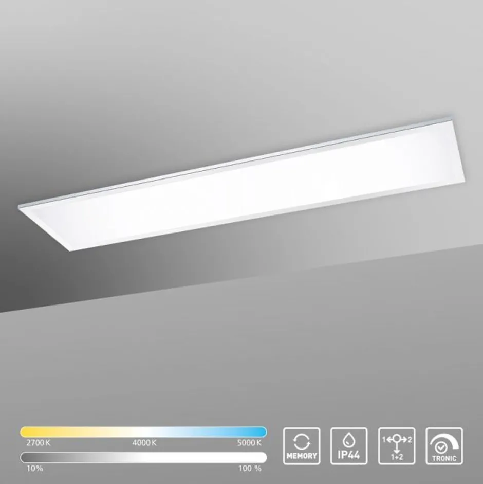 Deckenleuchten|Flurlampen*Paul Neuhaus Blendarme LED Deckenlampe in Chrom 120 cm IP44 dimmbar