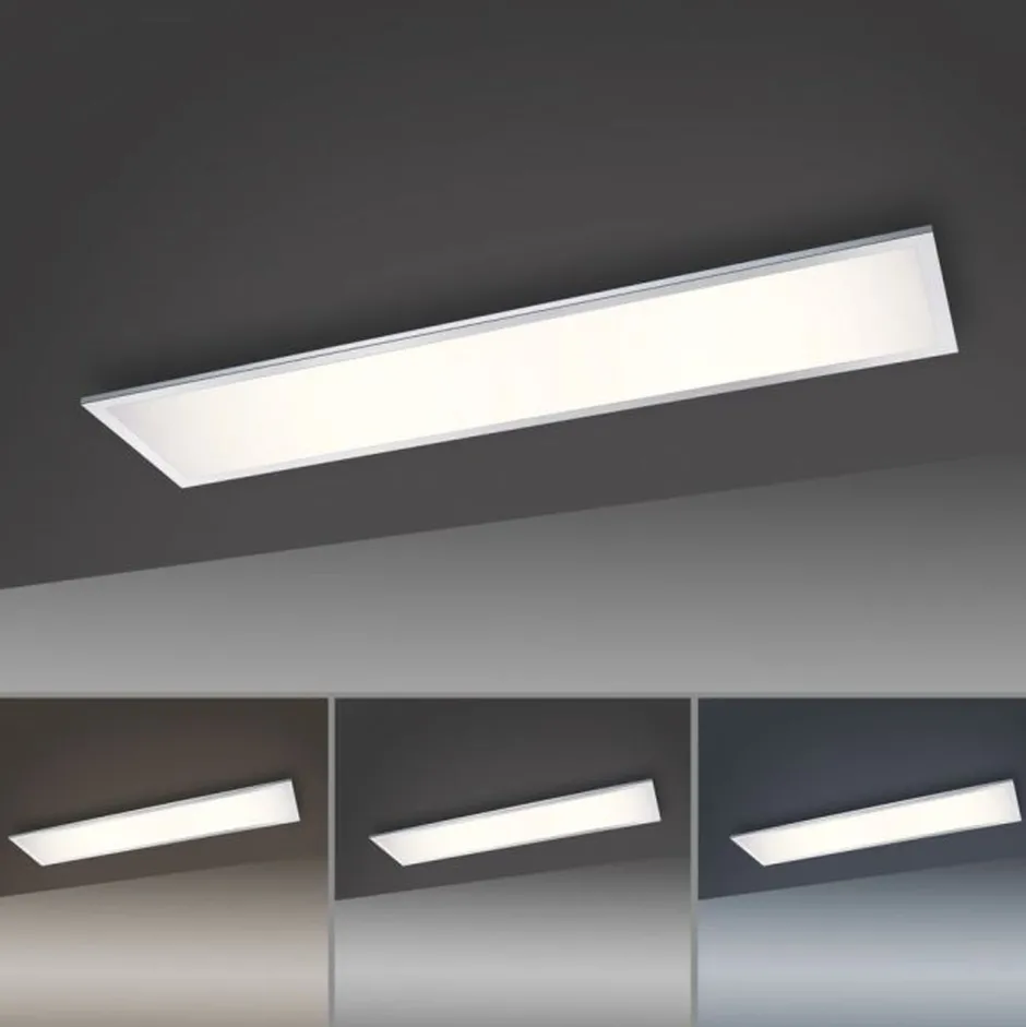 Deckenleuchten|Flurlampen*Paul Neuhaus Blendarme LED Deckenlampe in Chrom 120 cm IP44 dimmbar