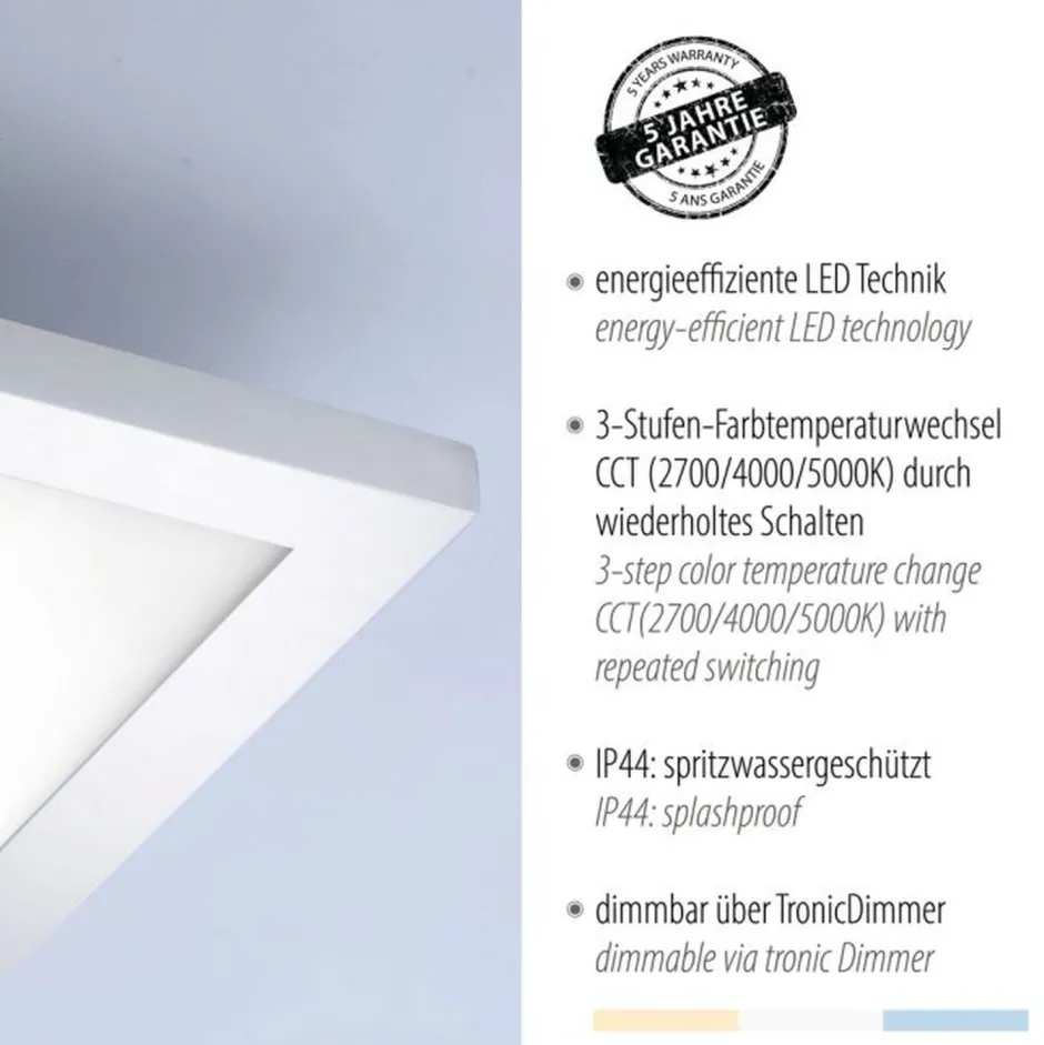 Deckenleuchten|Flurlampen*Paul Neuhaus Blendarme LED Deckenlampe in Chrom 120 cm IP44 dimmbar
