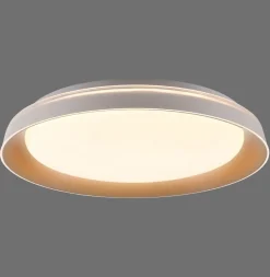 Deckenleuchten|Flurlampen*Just Light Blendarme LED Deckenlampe Weiß Messing Ø43 cm dimmbar