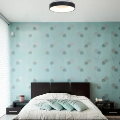 Deckenleuchten|Led Lampen*Steinhauer Blendarme LED Deckenleuchte Schwarz Weiß Ø30 cm rund