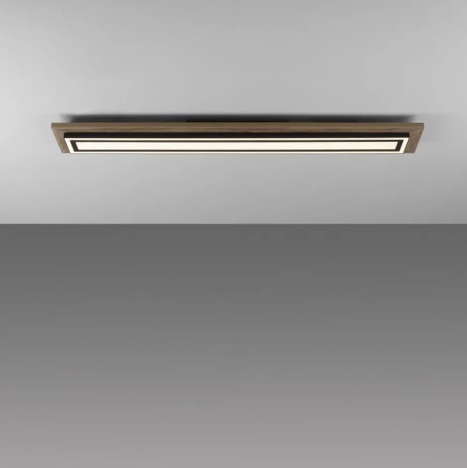 Deckenleuchten|Flurlampen*Paul Neuhaus Blendarme LED Deckenleuchte dimmbar Holz 107 cm 5500 lm